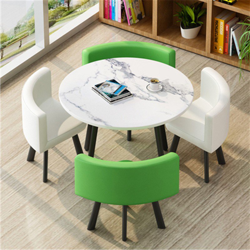 High Quality factory price Modern Marble Wooden Round Dining Table Set For Home Furniture-dining Room Furniture