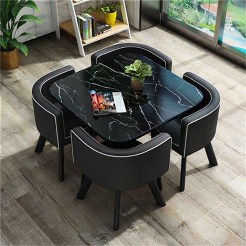 High Quality factory price Modern Marble Wooden Round Dining Table Set For Home Furniture-dining Room Furniture