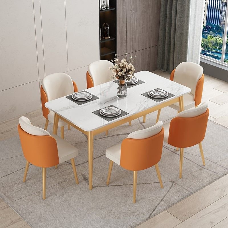 Modern simple dining room set rectangle Dining Table and chair luxury marble Dining Table for Restaurant