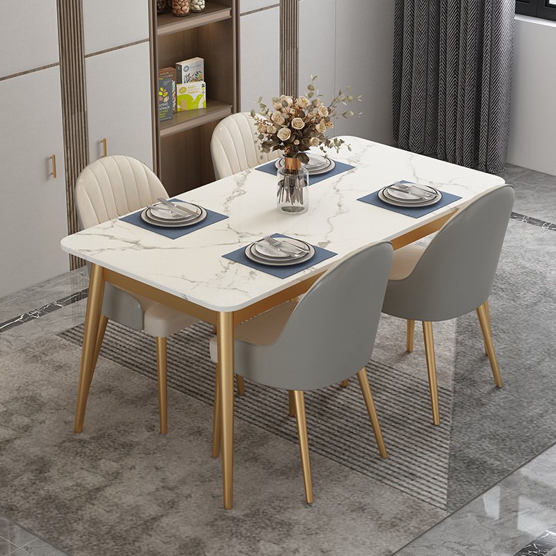 Modern simple dining room set rectangle Dining Table and chair luxury marble Dining Table for Restaurant