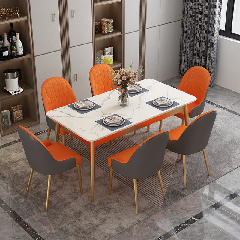 Modern simple dining room set rectangle Dining Table and chair luxury marble Dining Table for Restaurant