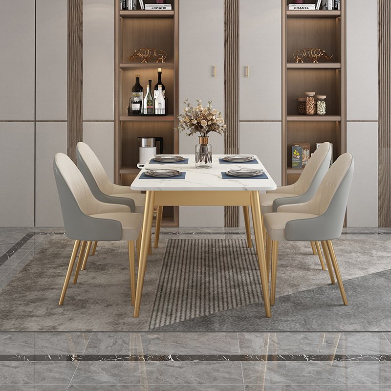 Modern simple dining room set rectangle Dining Table and chair luxury marble Dining Table for Restaurant