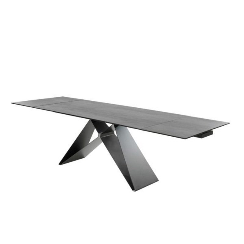 Porcelain Tile Top Dining Table Material Ceramic with Metal Base Modern New Italy Home Furniture Iron Foshan OEM Acceptable 2pcs