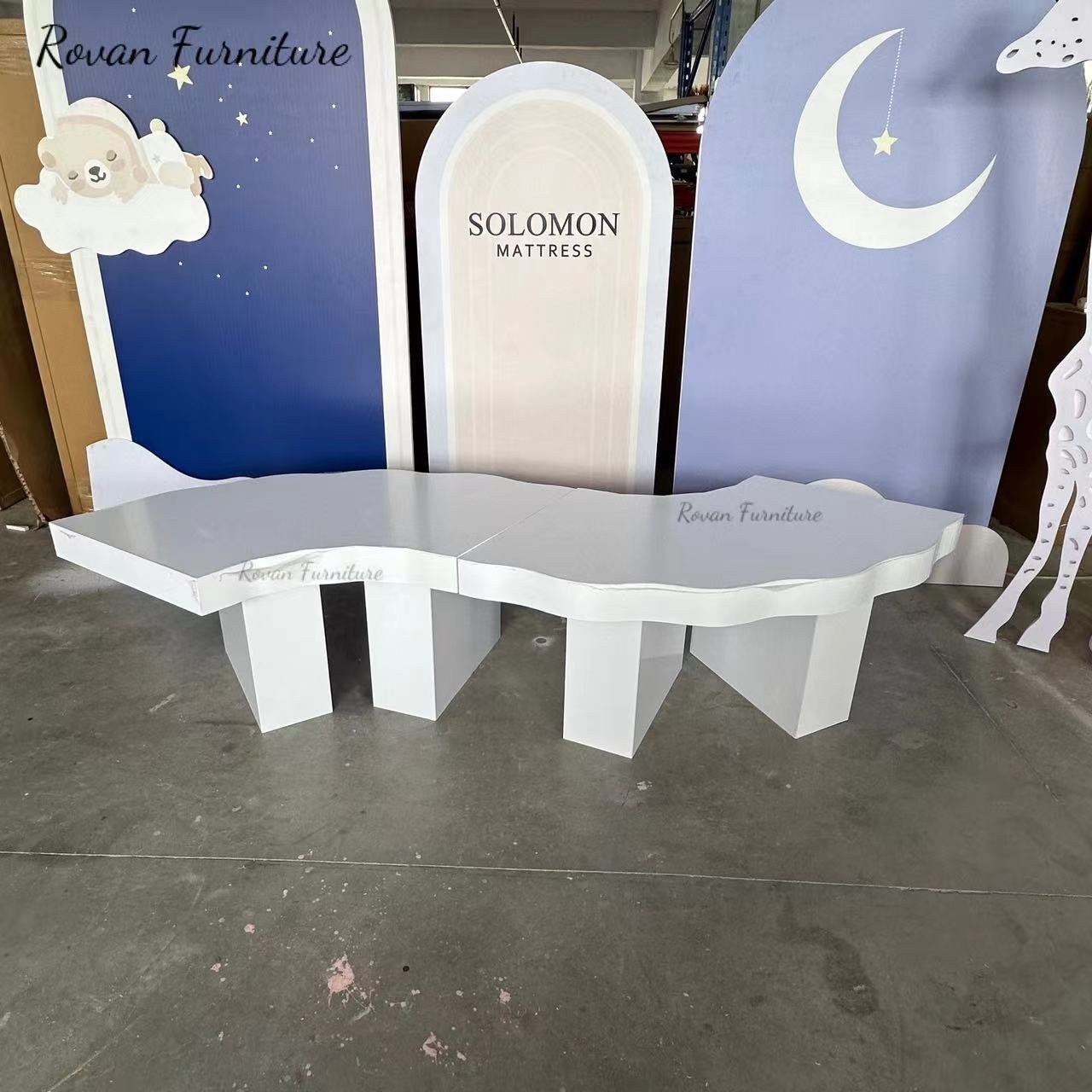 Popular design wedding table PVC white event table kids and adults size for party dinning used