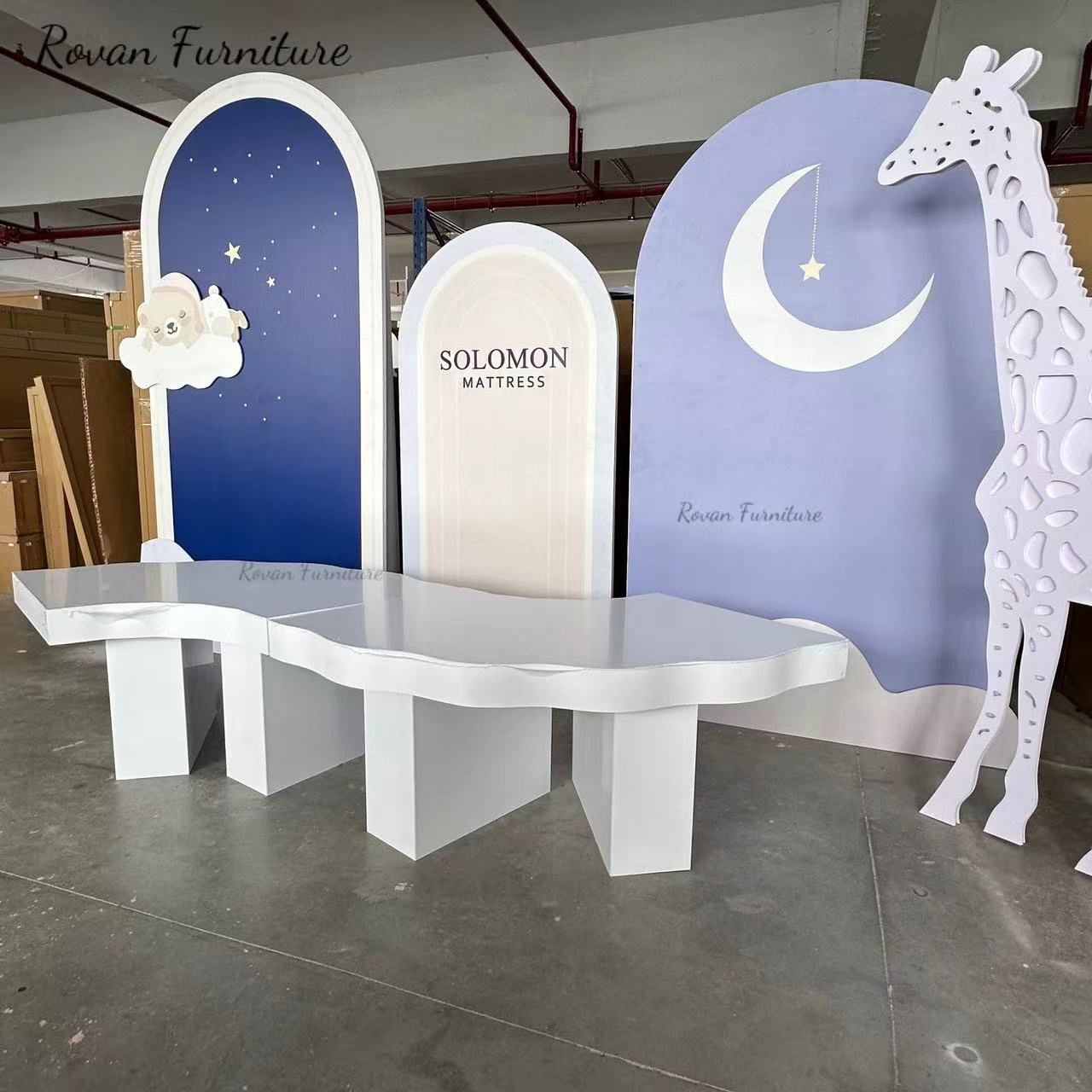 Popular design wedding table PVC white event table kids and adults size for party dinning used