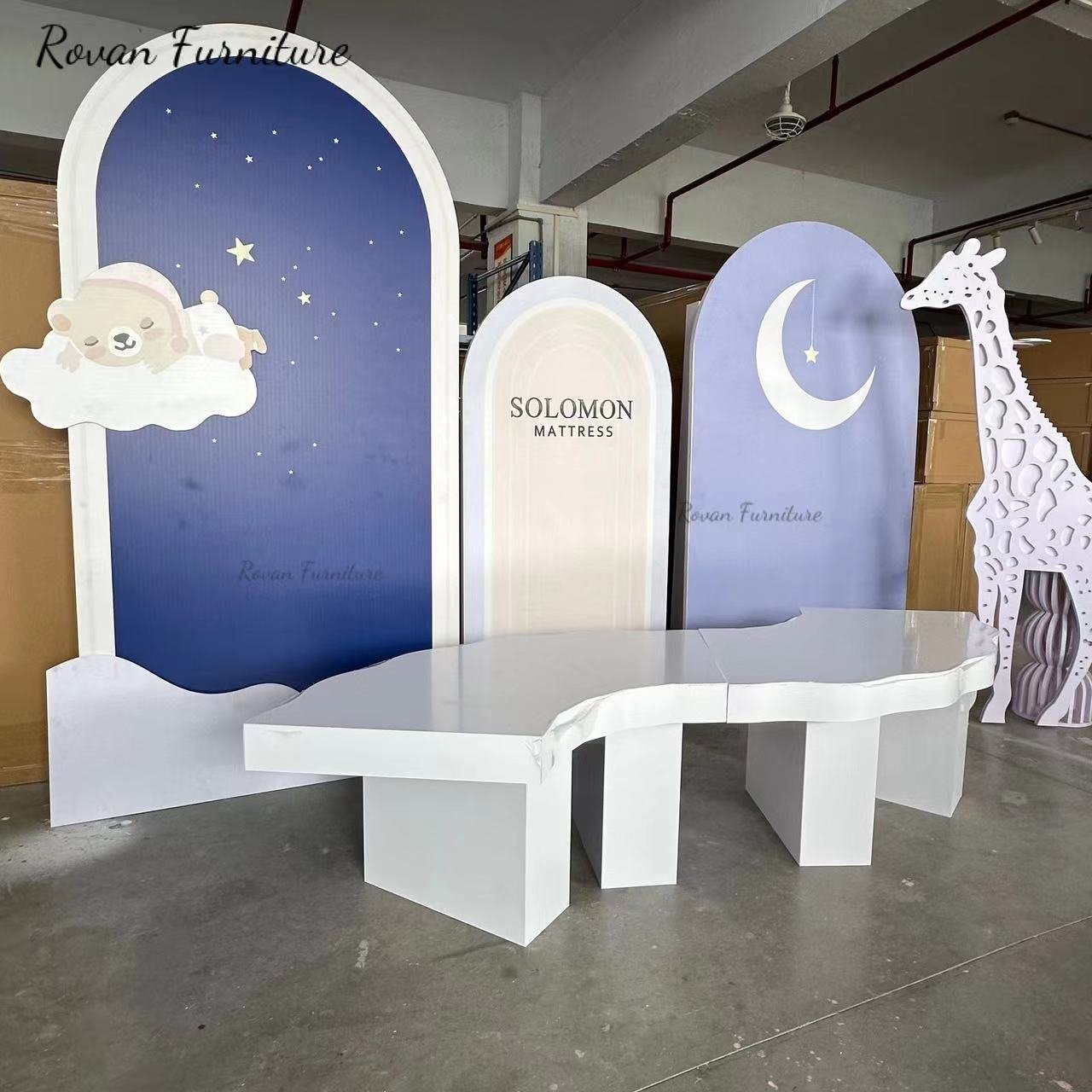 Popular design wedding table PVC white event table kids and adults size for party dinning used