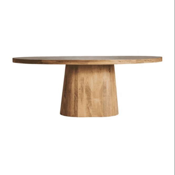 Modern Versatile Oval Shape Sturdy Construction Solid Wood Dining Table For Stylish Dining Spaces