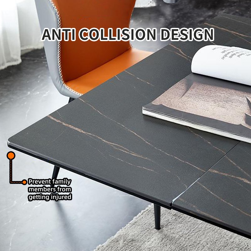 Extendable Sintered Stone Dining Table Set 6 Chairs Luxury Dining Table Set 6 Seats Foshan Factory Furniture recycled pine