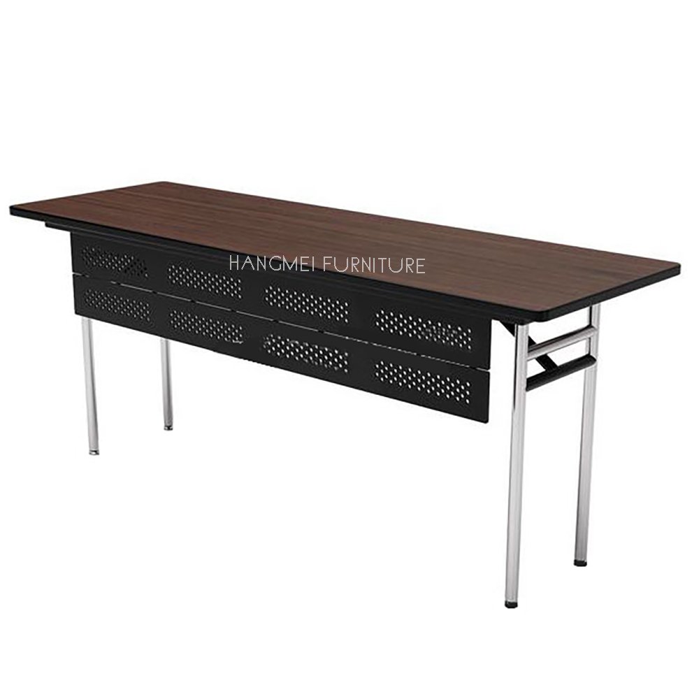 Wholesale fireproof veneer plywood rectangular training IBM office Banquet with baffle buffer folding dining table