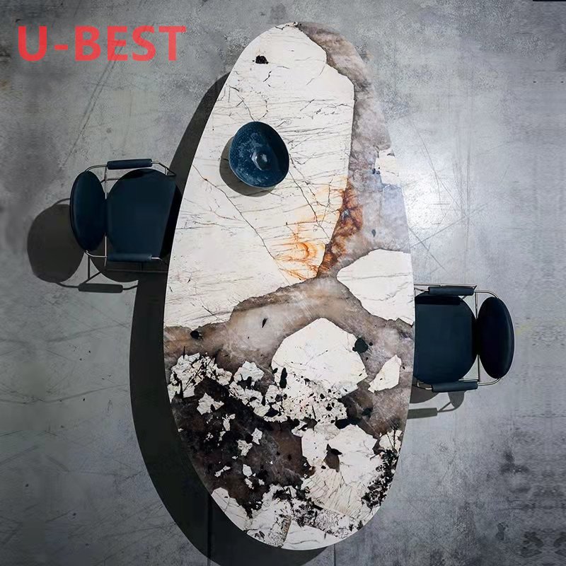Luxury Royal Italian design contemporary sintered stone marble dining table for living room