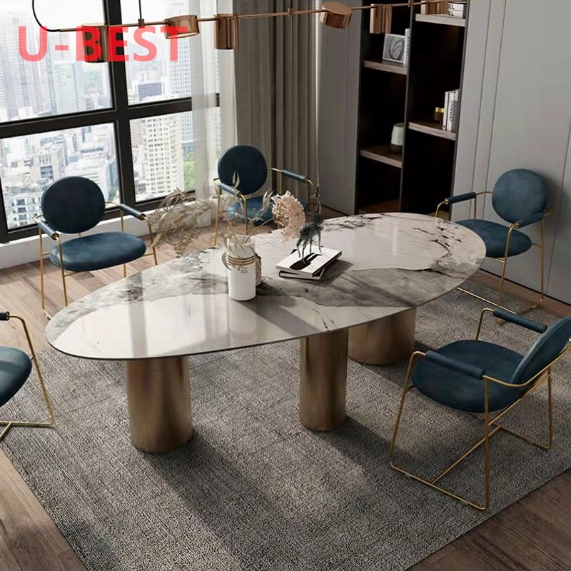 Luxury Royal Italian design contemporary sintered stone marble dining table for living room