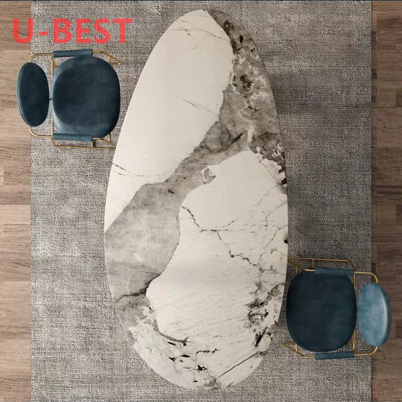 Luxury Royal Italian design contemporary sintered stone marble dining table for living room