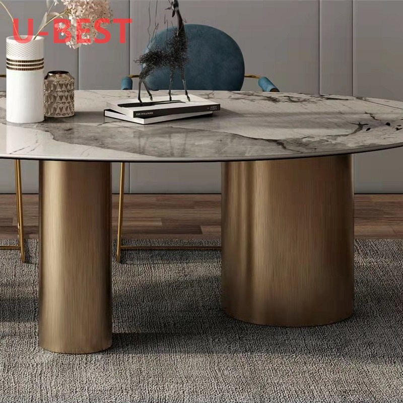 Luxury Royal Italian design contemporary sintered stone marble dining table for living room