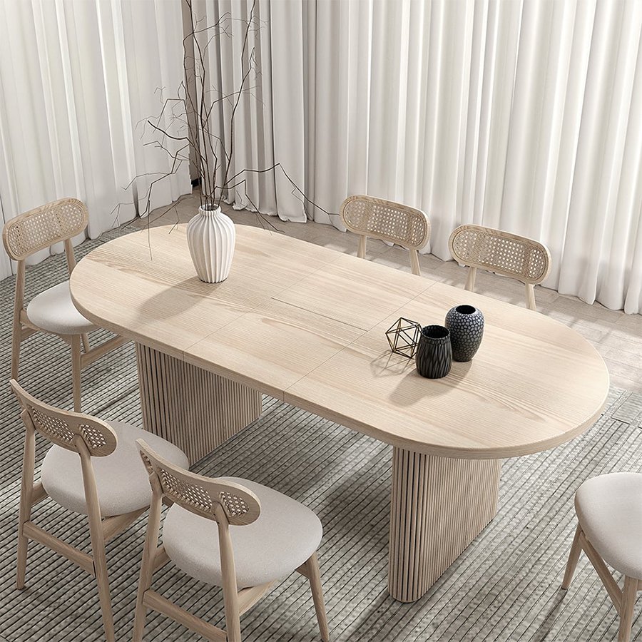 Custom Modern Restaurant Dining Room Furniture Wooden Dining Table Set With 6 Chairs