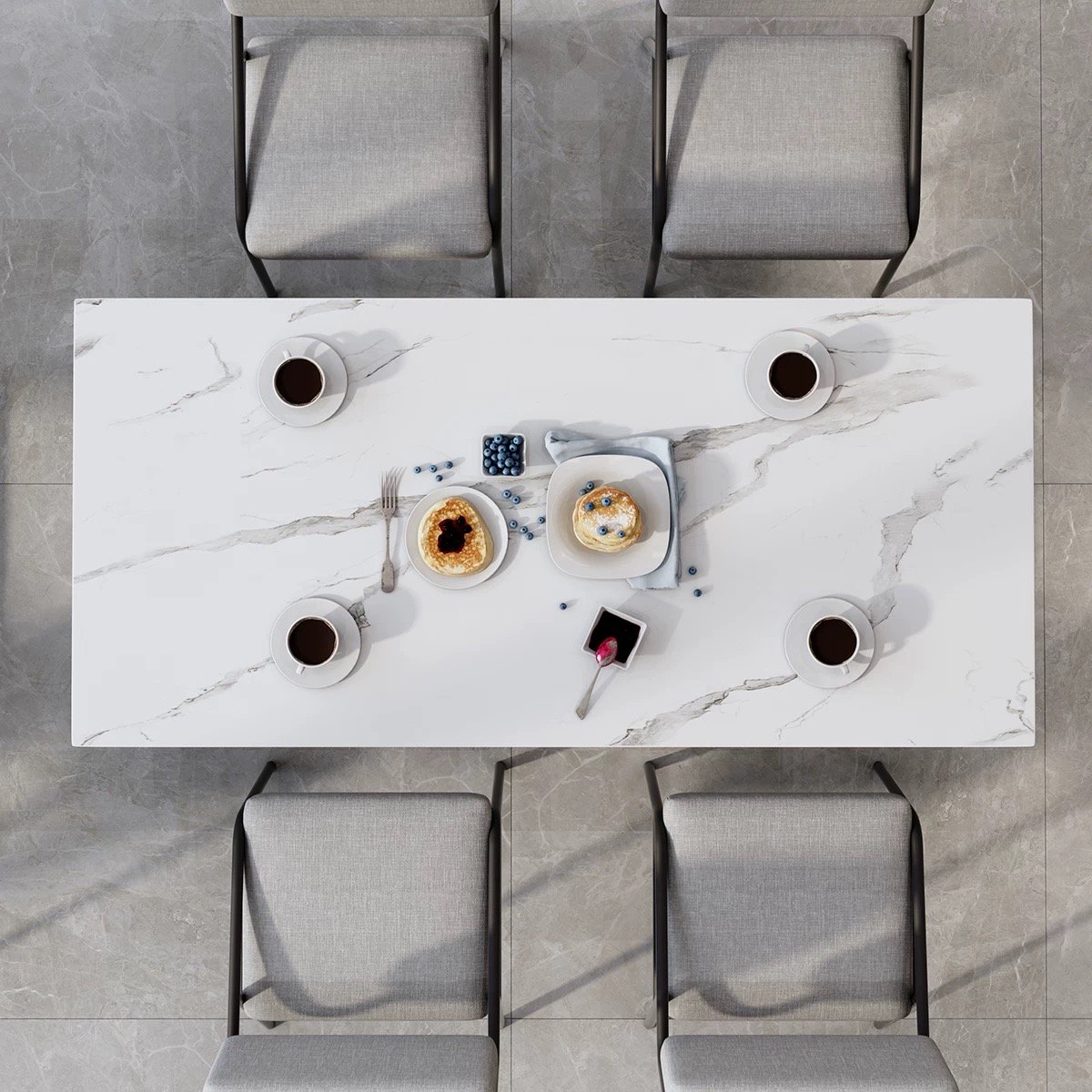 Manufacture Custom Hotel Dining Room Table Luxury Italian Metal Commercial Dining Tables Marble Top Dining Table
