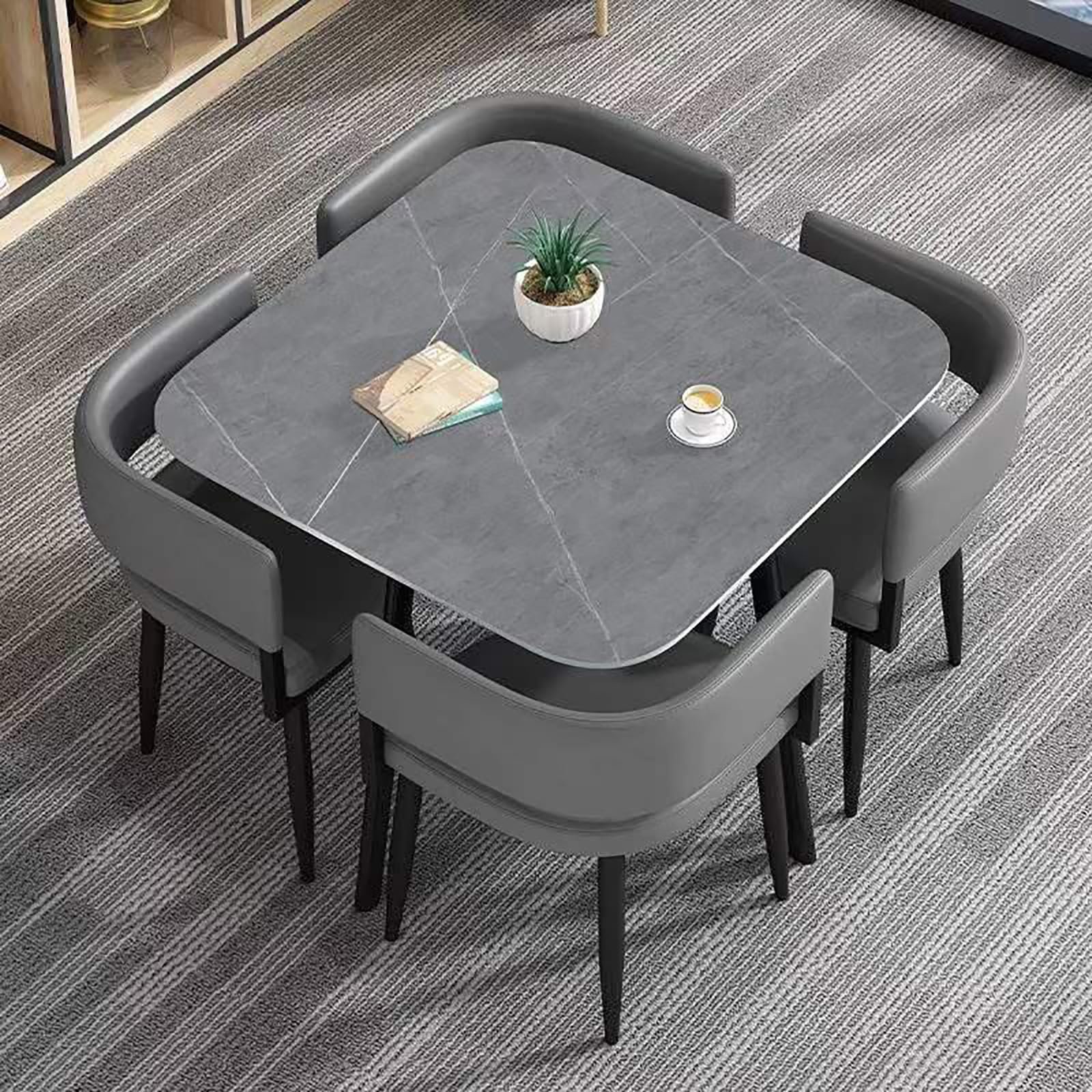 Chairs And Tables Dinning Room Furniture Modern Marble MDF Dinning Table 6 Chairs Luxury Restaurant Apartment Home Table Sets