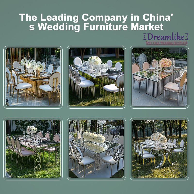 Dreamlike Wedding Table Stylish Hotel Furniture for Parties and Events Stainless Steel Wedding Tables