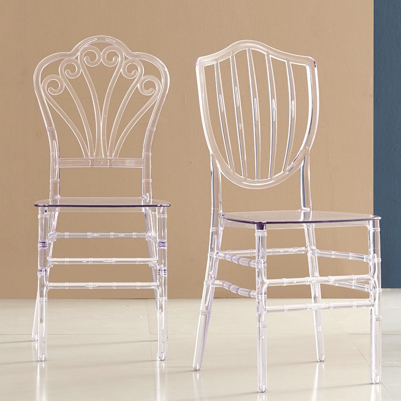 Hot Sale Clear Transparent Resin Chiavari Chair Plastic Acrylic Wedding Chair Wholesale Phoenix Napoleon Chair
