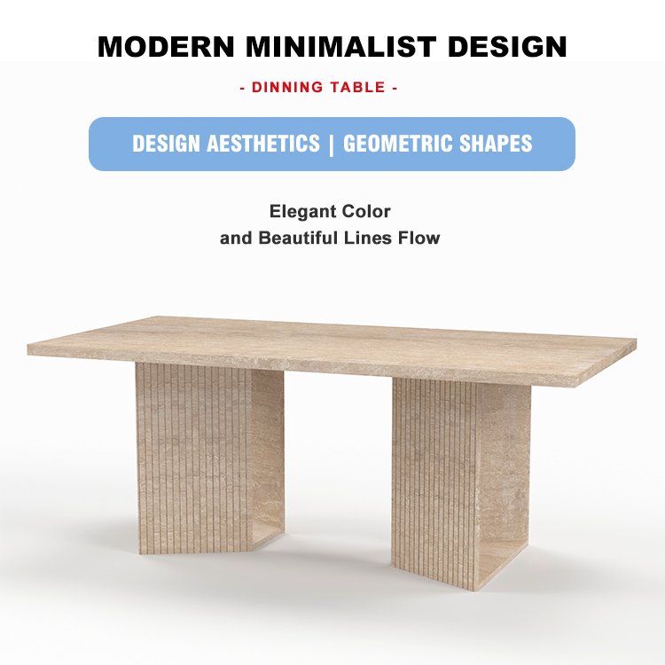 Luxury Modern Travertine Dining Room Furniture Dining Table Set Dining Tables