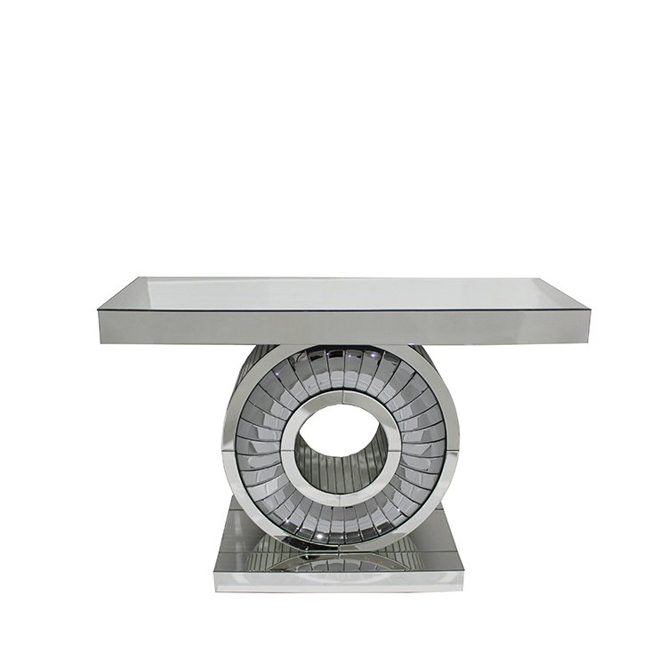 YGJS0443 Hot Sale Antique Modern crushed diamond Double G Crystal Silver mirrored console table