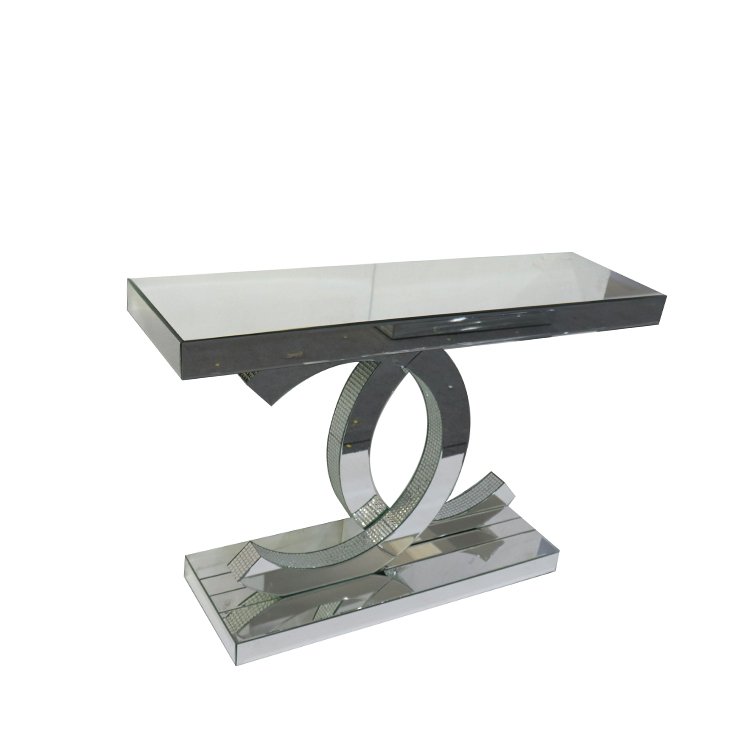 YGJS0443 Hot Sale Antique Modern crushed diamond Double G Crystal Silver mirrored console table