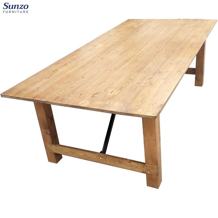 Solid Wood Folding Dining Table Rustic Farmhouse Wedding Table