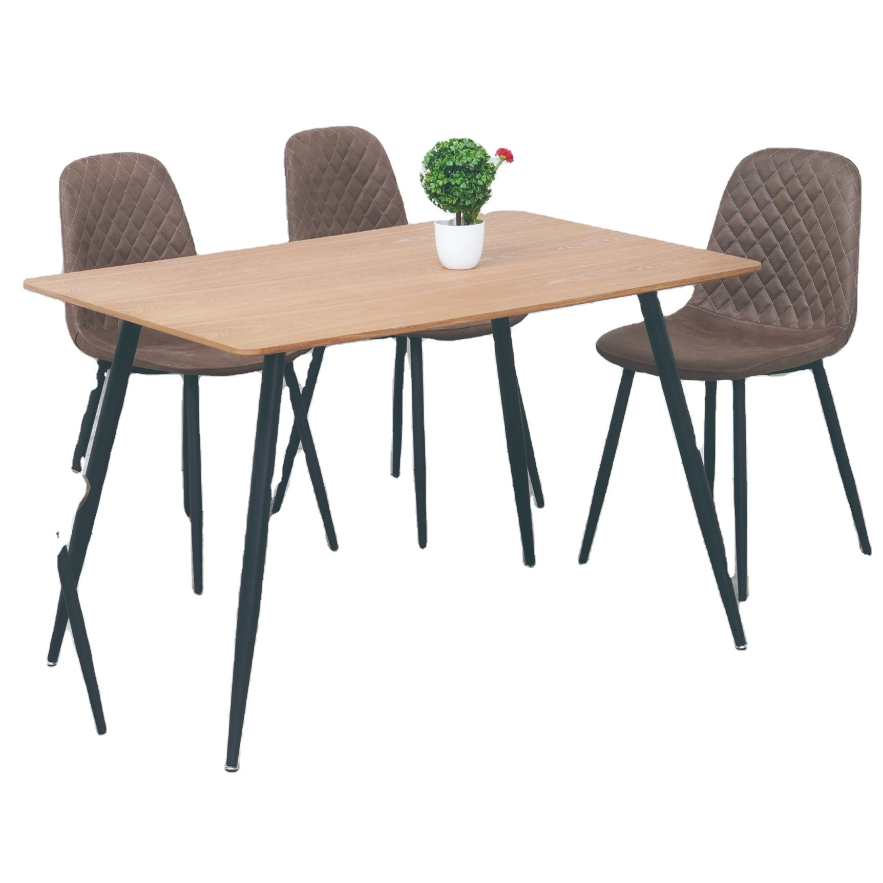 popular design ash wood veneer top and rubber wood legs dining table