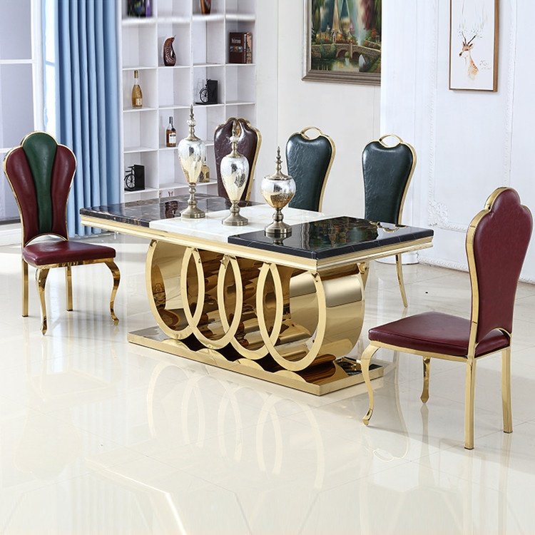 Modern Audi Stainless Steel Golden Leg Marble Top Wedding Home Luxury Home Furniture Bedroom Hall Home Bar Kitchen Mirrored