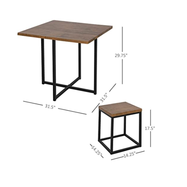 Wooden Cheap Dining Tables And Chairs Sets with Metal Legs Dining Room Furniture