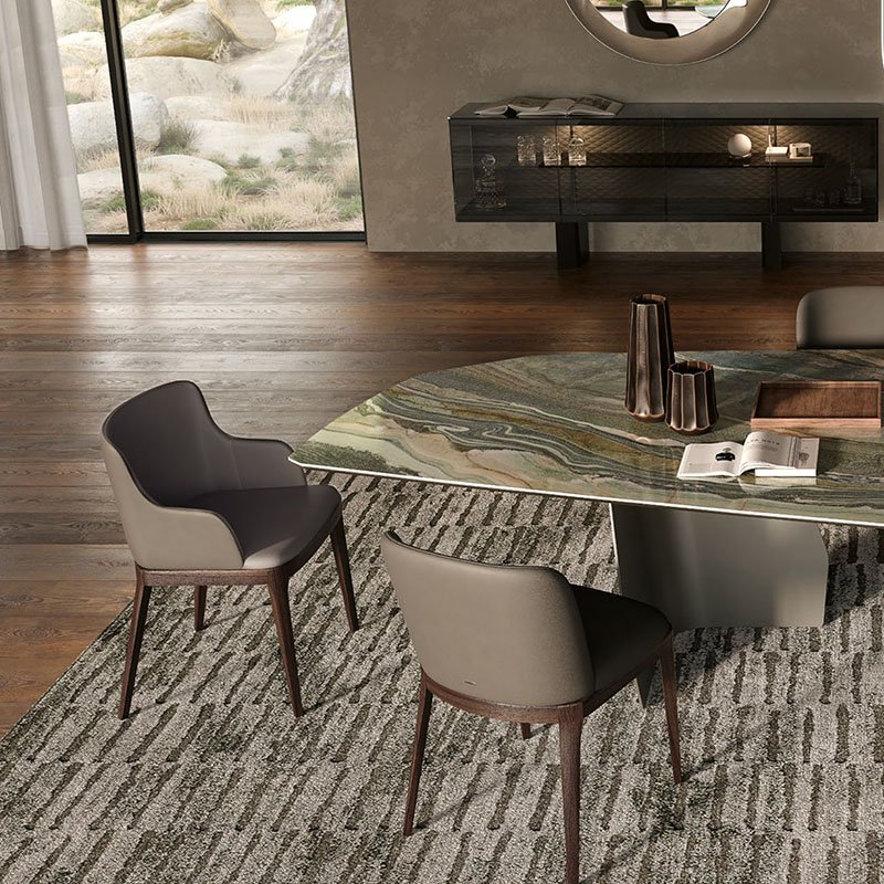 Luxury Manufacturer Factory Furniture Square Rectangle Recycled Pine Royal Metal Base Sintered Stone Dining Table