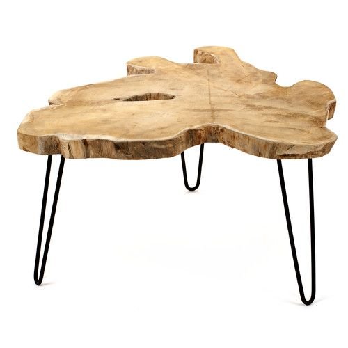 Natural Hand Finished Rustic Solid Wood Furniture Tree Trunk Coffee Tables for Living Room from Indian Supplier