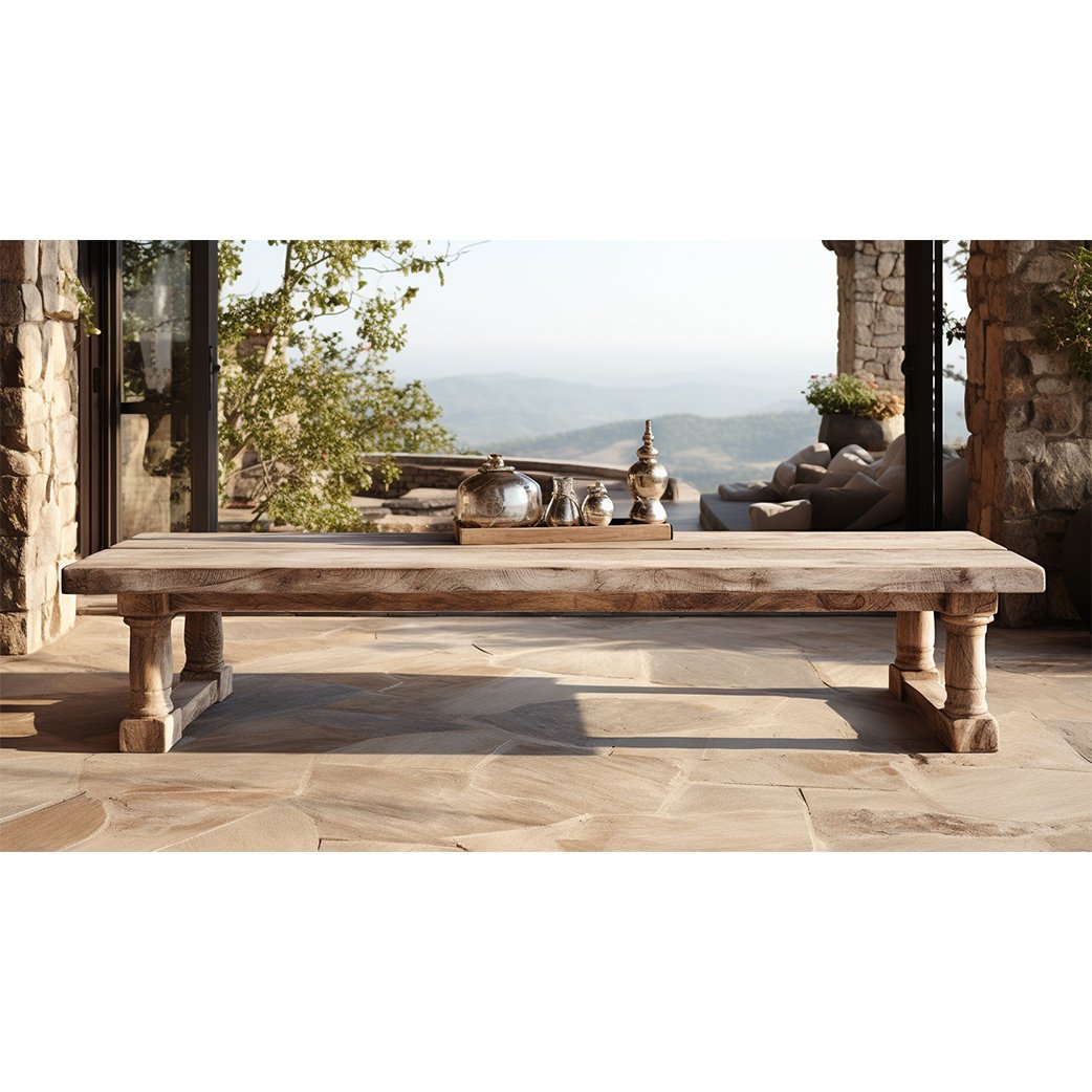 Mid Century Modern Rustic Farmhouse Antique Solid Wood Long Rectangle Reclaimed Dining Tables