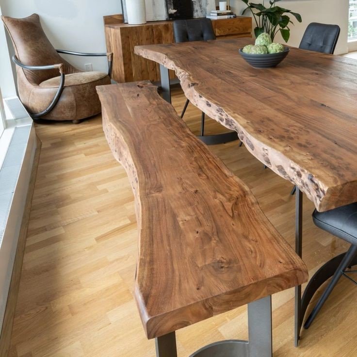 Modern Wholesale Wooden Live Edge Slab Solid Walnut Wood Home Furniture Restaurant Kitchen Dining Table