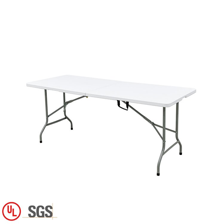 Factory direct outdoor folding dining table hotel plastic white folding table for banquet