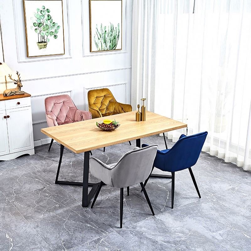 Nordic Light Luxury Metal Legs Home Furniture Dining Room MDF Tables