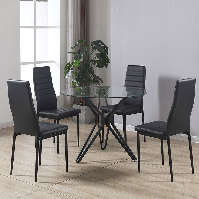 Premium Quality Living Room Nordic Luxury Style Clearglass Dining Table Set