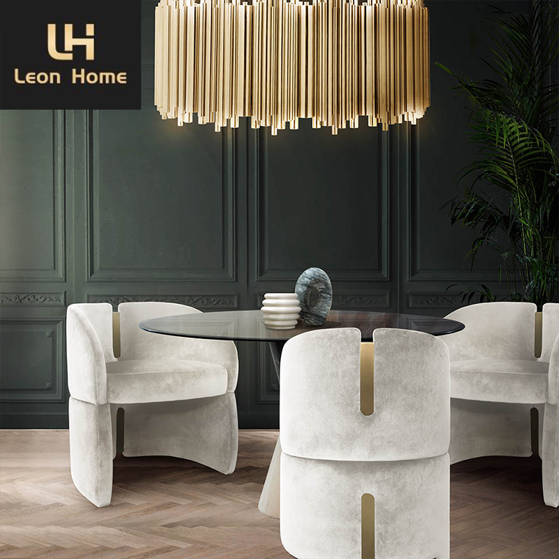 Luxury custom new design wooden oval shape dining table furniture dining table set for villa dining room