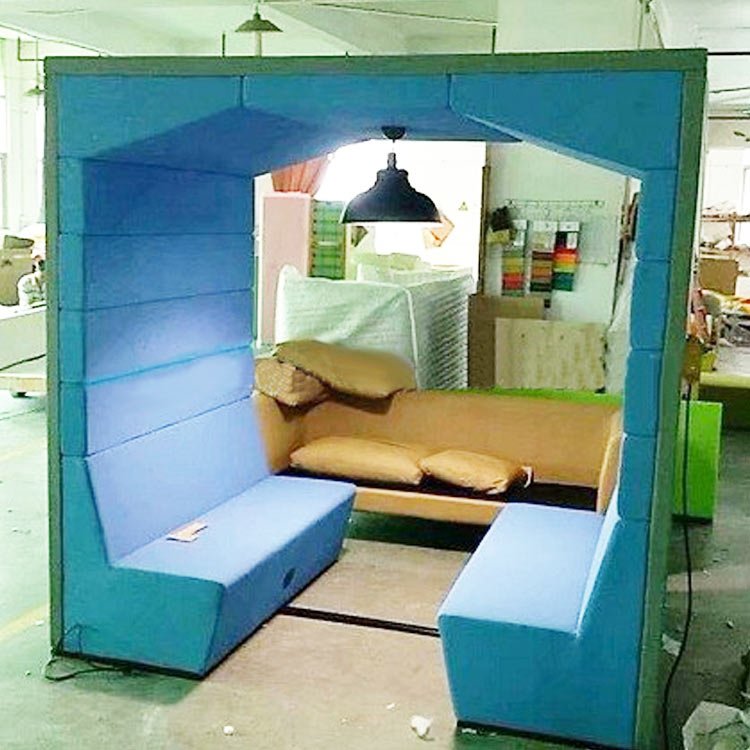 Soundproof house Video conference sofa booth with table and TV set
