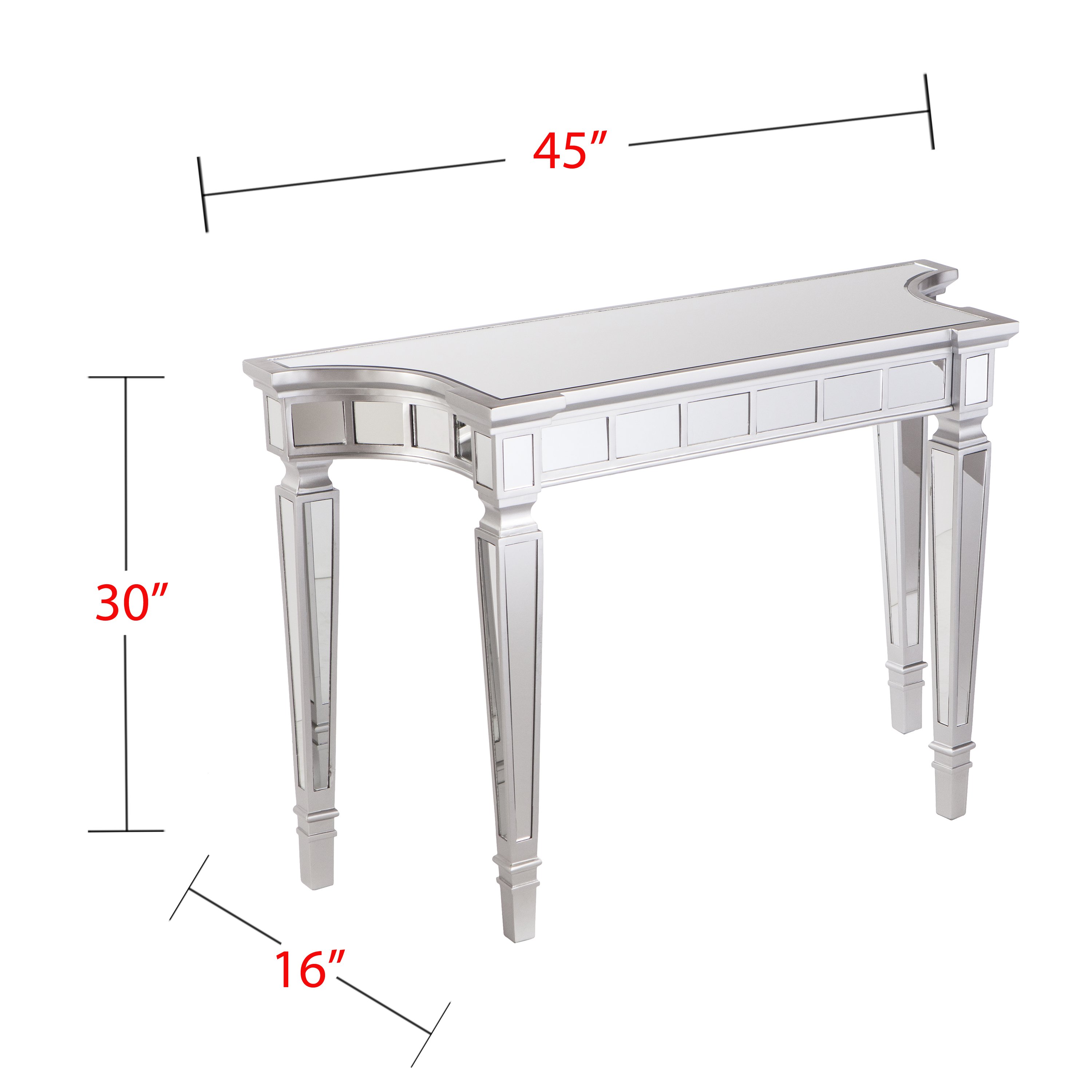 Crushed mirror glass console Table With Mirrored Board