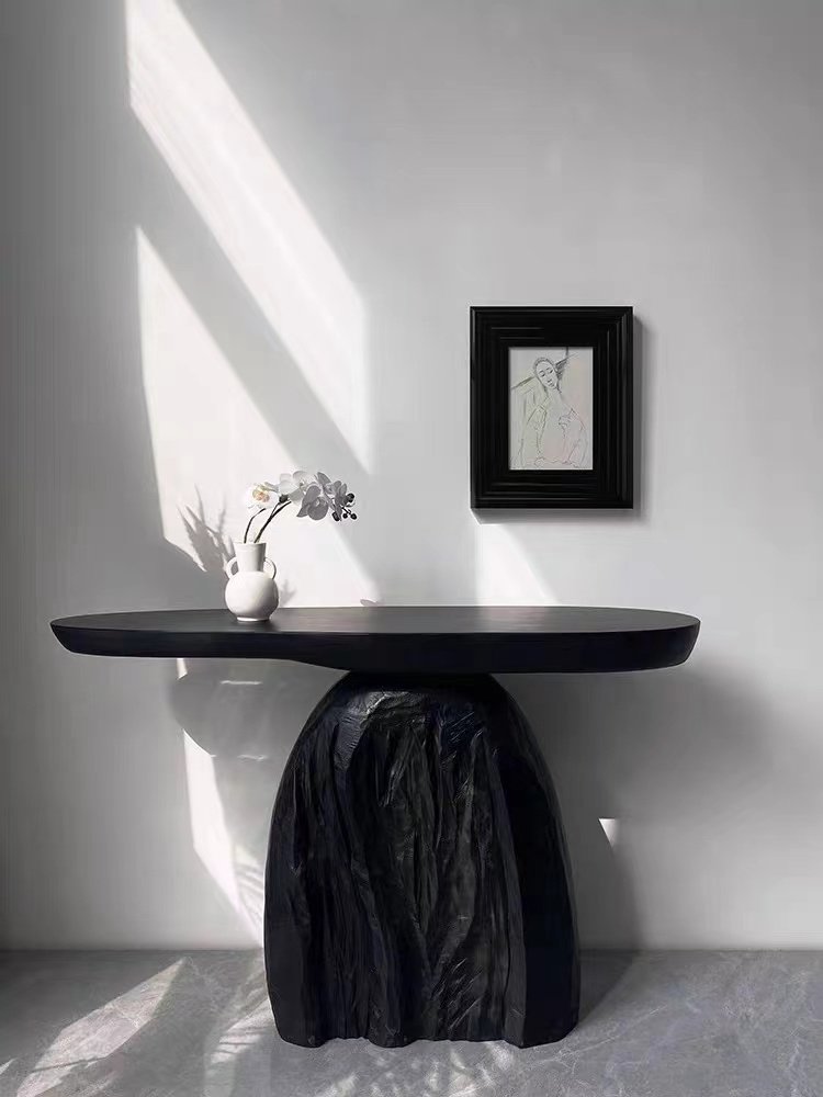 Wabi sabi front door table solid wood art duanjing table new chinese-style household items retro decorative ornaments