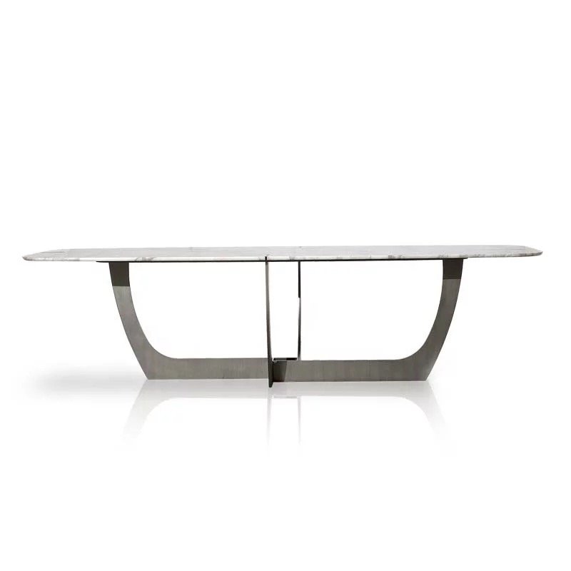 Popular Modern design dining room furniture natural marble top dining table