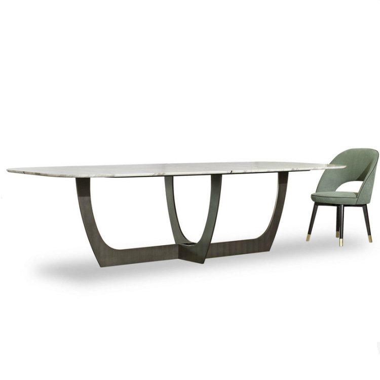 Popular Modern design dining room furniture natural marble top dining table