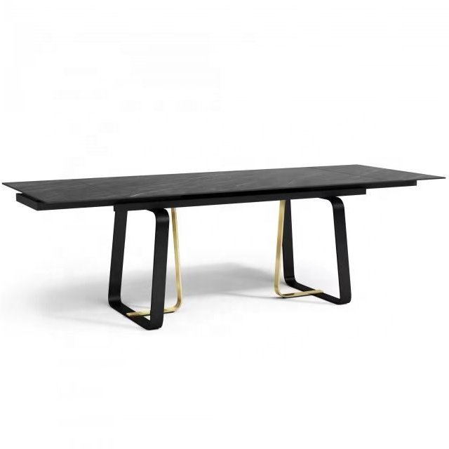 Italian Luxury Stainless Steel Base Nordic Modern Dining Marble Tables Furniture 8 Seater dining table