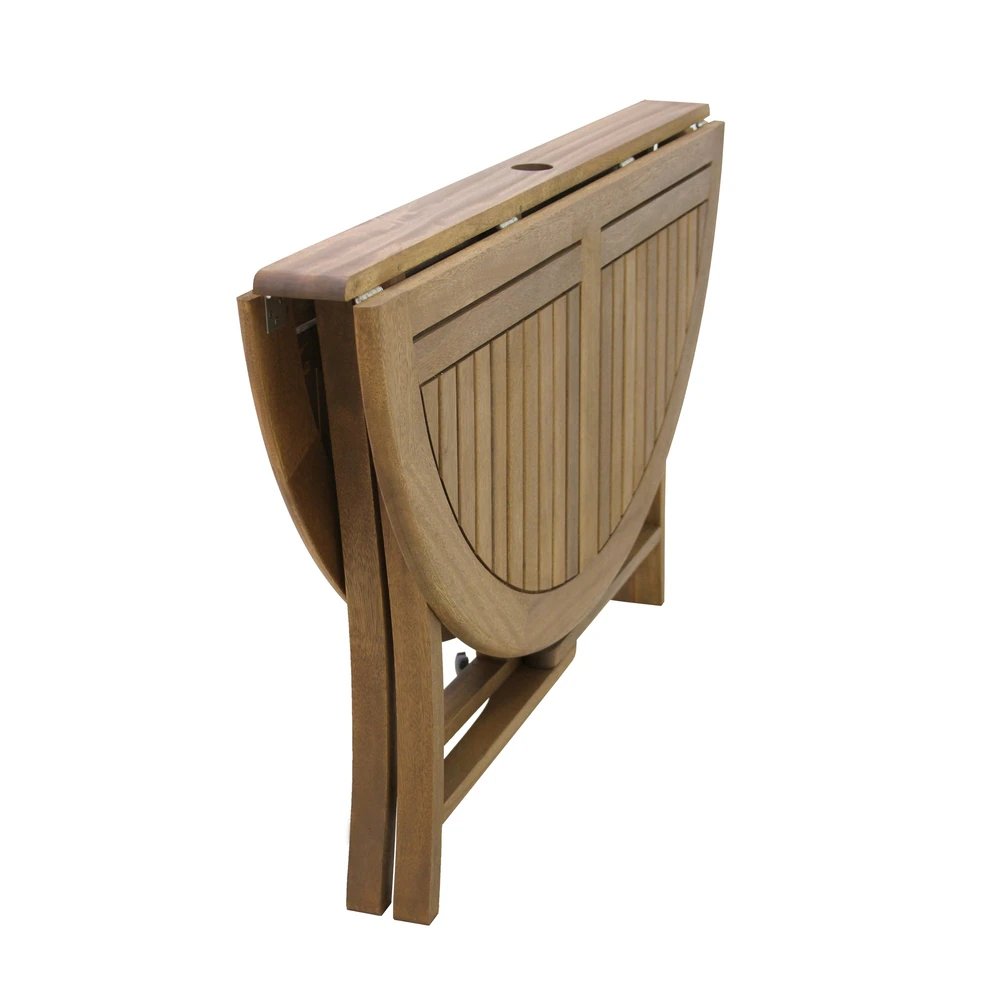 Ivana 4 chair 1 table of outdoor folding dining table made of solid teak wood natural finishing