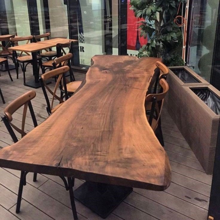 Luxury Modern Wooden Live Edge Slab Solid Walnut Wood Home Furniture Restaurant Kitchen Dining Table