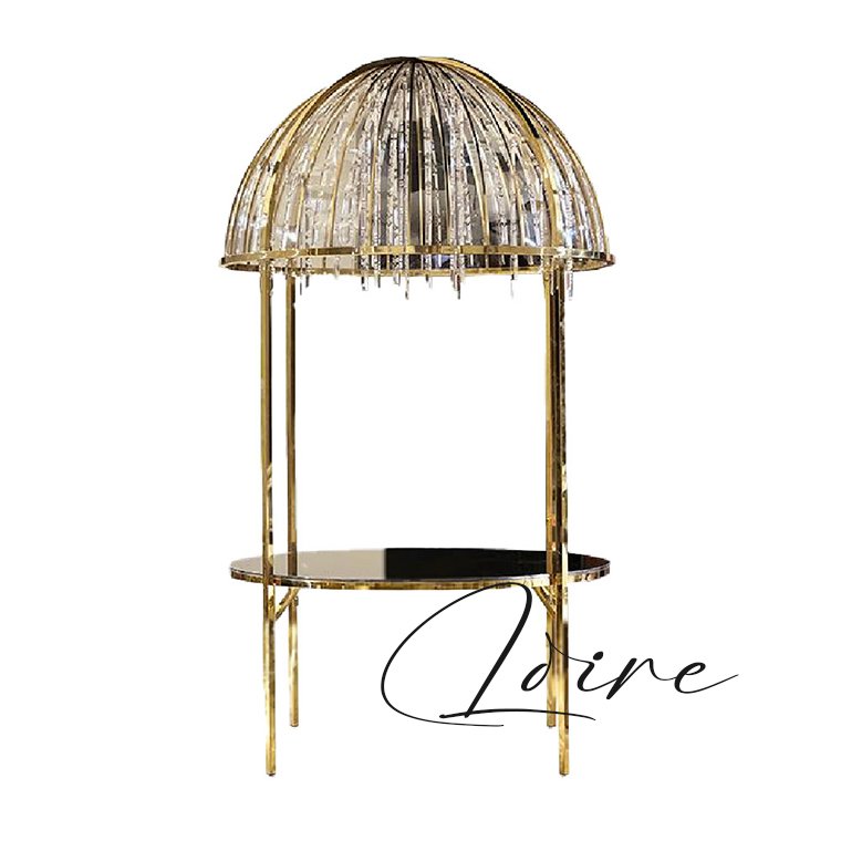Modern Luxury Crystal Dome round Dining Table Glass Metal Hotel Furniture for Outdoor Banquet Wedding Party Farmhouse Indoor Use