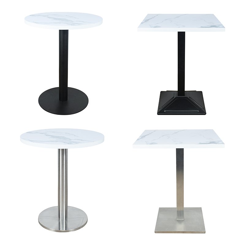 Metal Base Furniture Dining Table with Simple Black Square Table Top Gold Home Furniture Iron Modern Melamine Customizable D60mm
