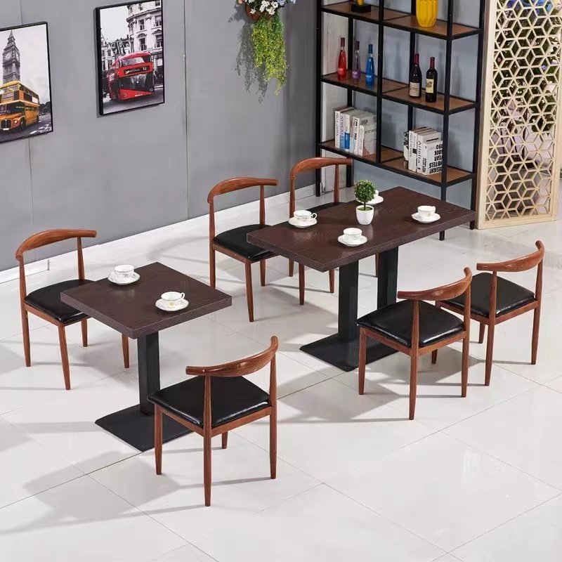 Metal Base Furniture Dining Table with Simple Black Square Table Top Gold Home Furniture Iron Modern Melamine Customizable D60mm