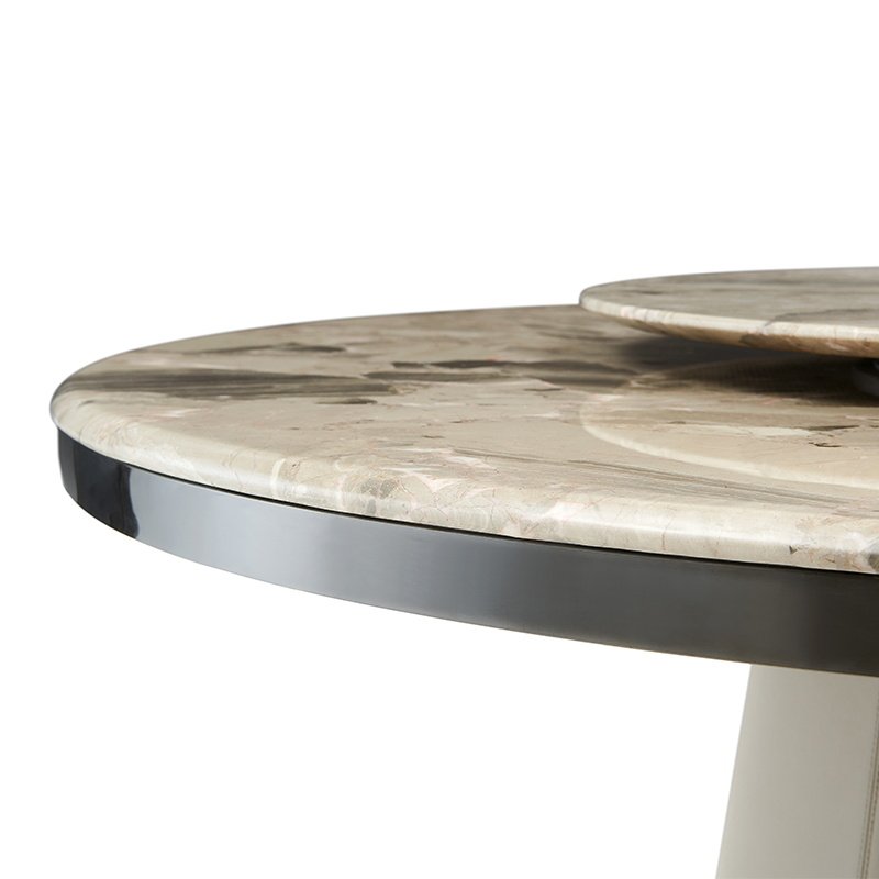 Foshan Factory Wholesale Round Rotating Natural Mable counter top Modern design dining tables
