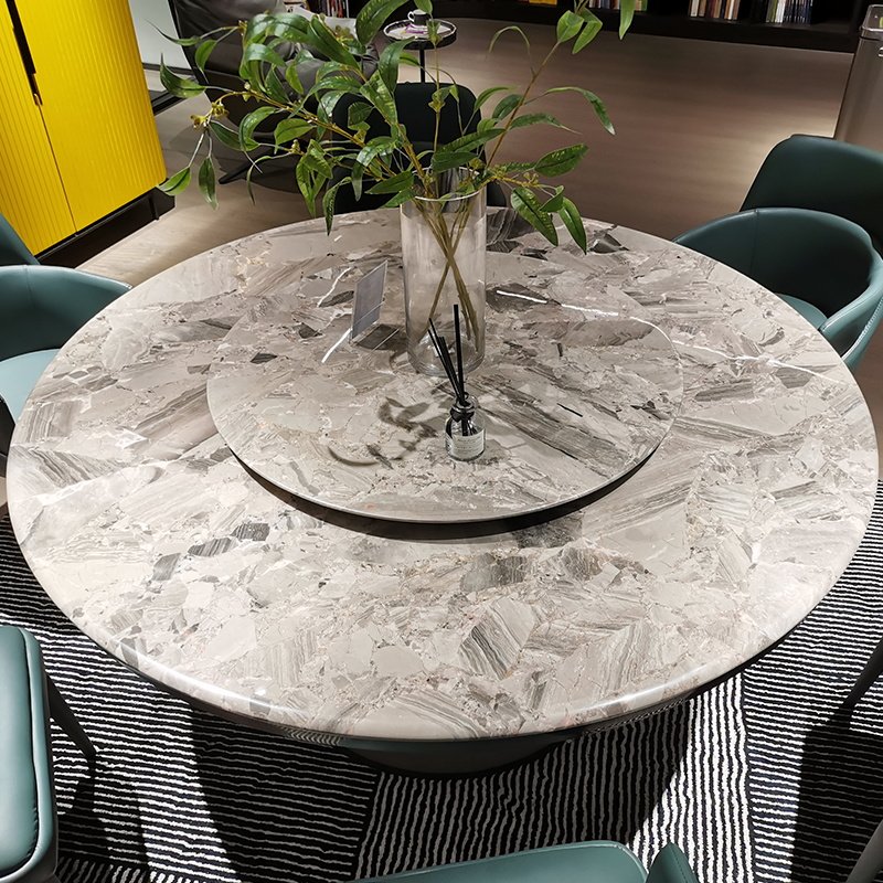 Foshan Factory Wholesale Round Rotating Natural Mable counter top Modern design dining tables